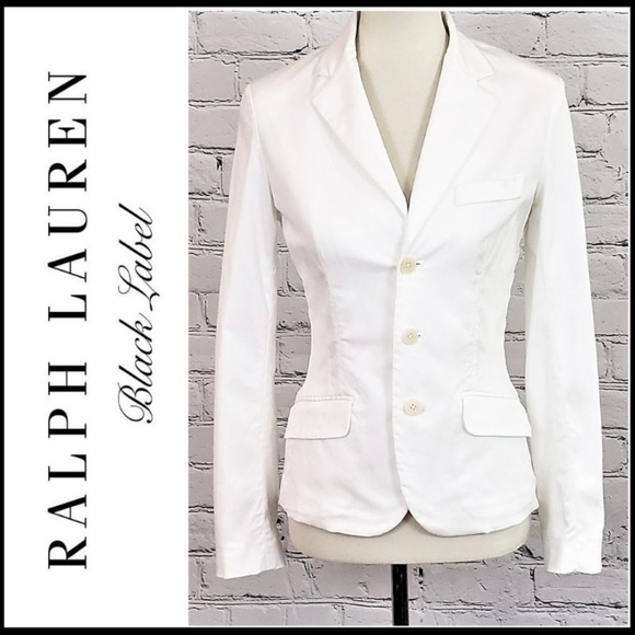 Ralph Lauren Black Label Jackets & Blazers - RALPH LAUREN BLACK LABEL White Cotton Blazer, 8